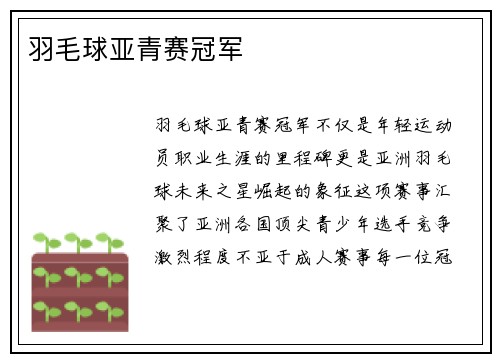 羽毛球亚青赛冠军
